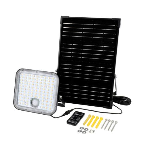 NAŚWIETLACZ SOLARNY LED SOLPAR 30W 4800LM 3000/4000K IP65 CZARNY CZ. PIR